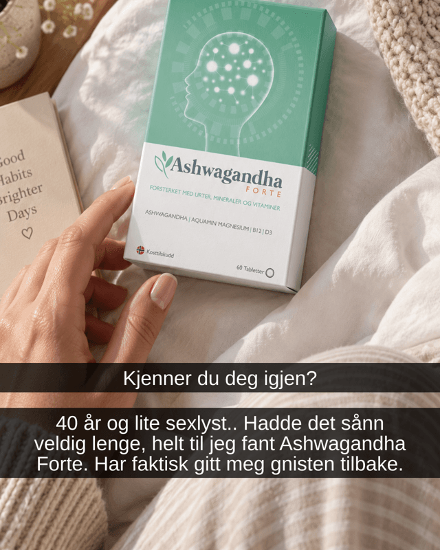 Illustrative Ashwagandha Forte bedroom product hook made in VEKZT