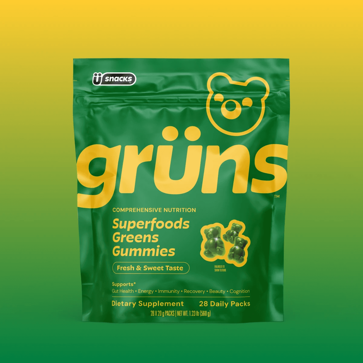 Grüns Superfoods Greens Gummies product pouch
