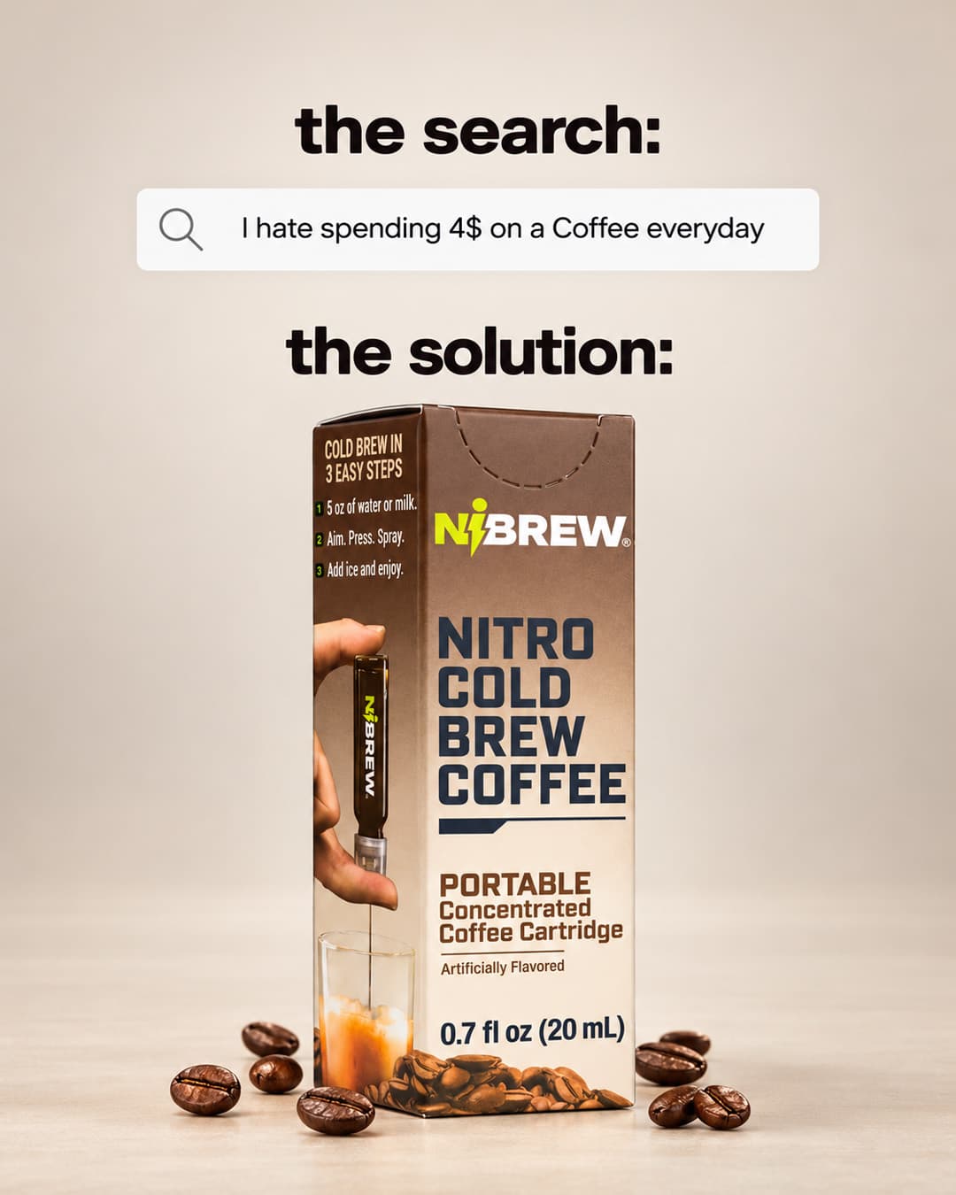 Illustrative Nibrew search-and-solution feed creative made in VEKZT